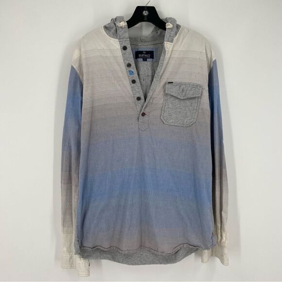 Buffalo David Men’s 1/2 Button Long Sleeve Shirt size L - Picture 1 of 3